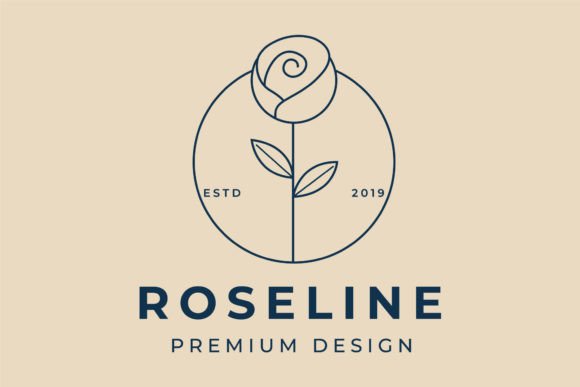 Download Rose Line Art Logo, Icon and Symbol - Premium Bundle