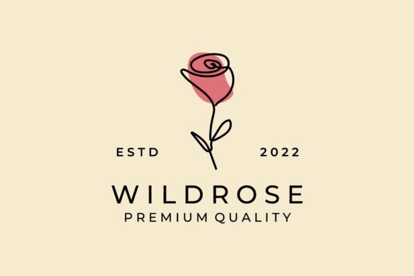 Download Wild Rose Flower Line Art Logo Vector - Premium Resources