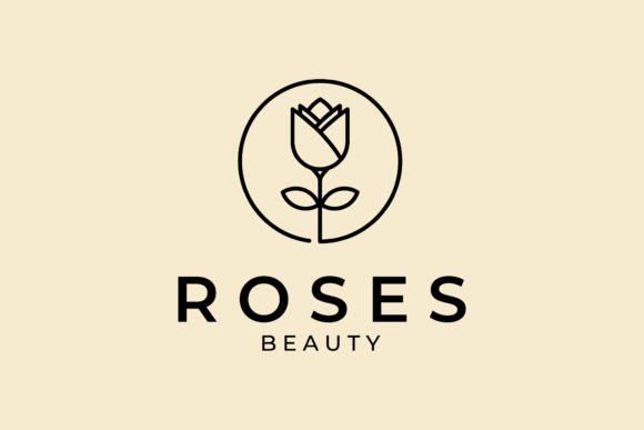 Download Rose Flower Badge Logo Vector for Beauty - Premium Resources