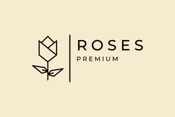 Download Roses Geometric Lines Art Up Logo Design - Premium Resources